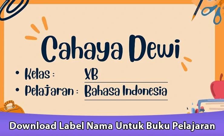 Download Label Nama Untuk Buku Pelajaran